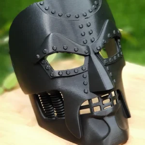 Dr. Doom Mask, 3D printed in PLA – view 5
