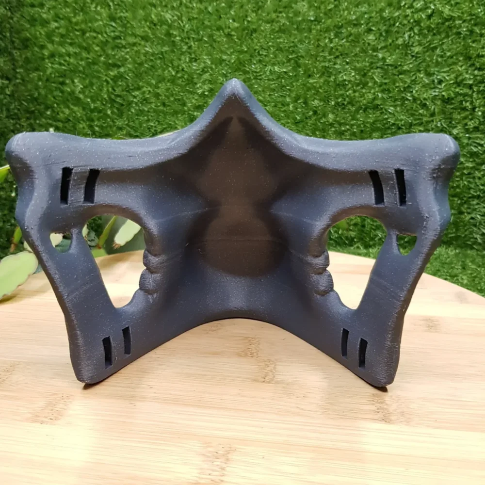 Wearable 3D-printed Higgs Skull Mask inspired by Death Stranding. Made from durable ASA with miscolored lines.
