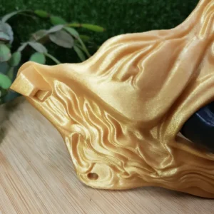 Japanese Oni Mask Gold & Black Edition, 3D printed in ABS – view 6