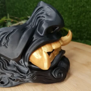 Japanese Oni Mask Gold & Black Edition, 3D printed in ABS – view 8
