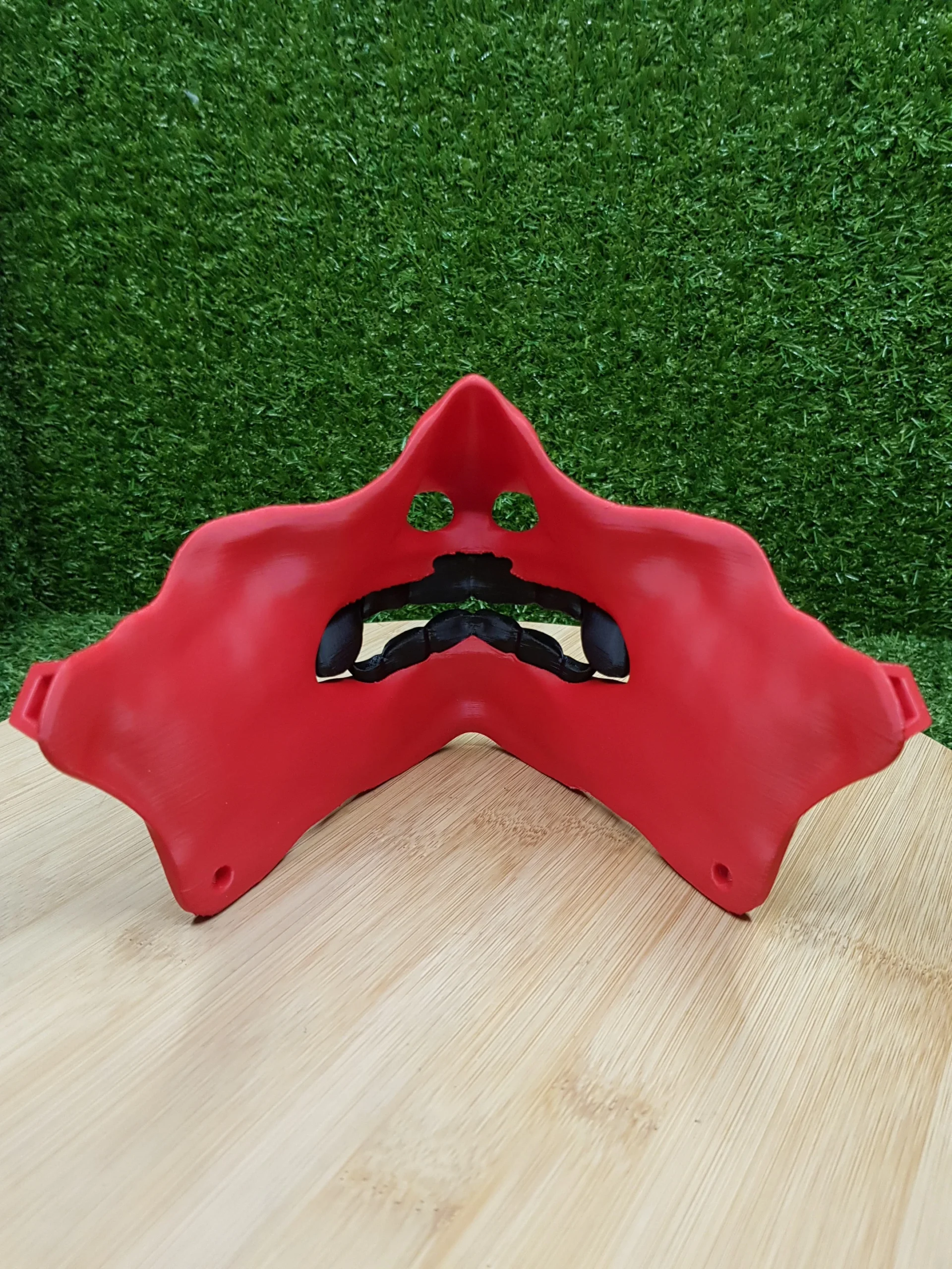 Japanese Oni Mask – Red With Black White Teeth 4