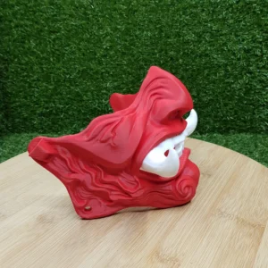 Japanese Oni Mask – Red With Black White Teeth 8