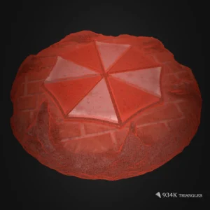 Resident Evil Umbrella Corp Coaster 3D model – wireframe and triangle count