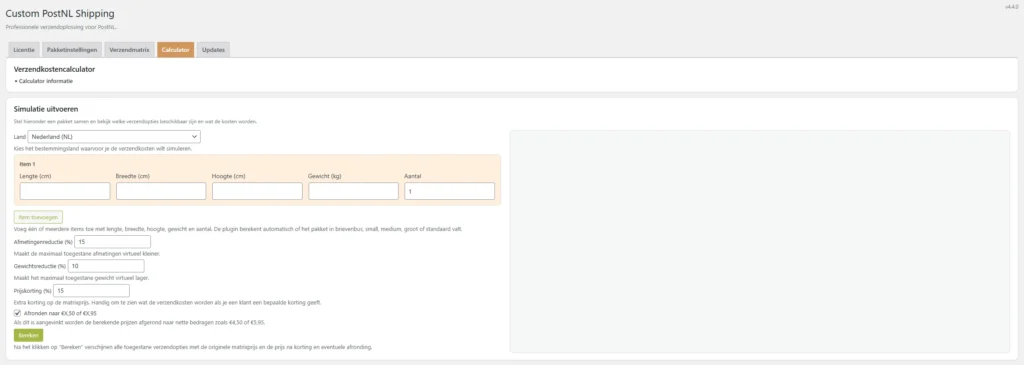 Custom PostNL Verzend Plugin – verzendkosten-calculator