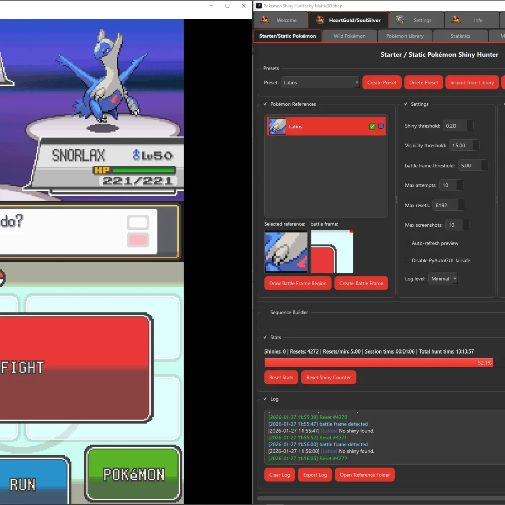 Sit back, relax, and watch your shiny hunt unfold. Pokémon Shiny Hunter removes the repetitive grind from shiny hunting by…