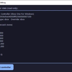 Custom Macro Binder screenshot – controller debug