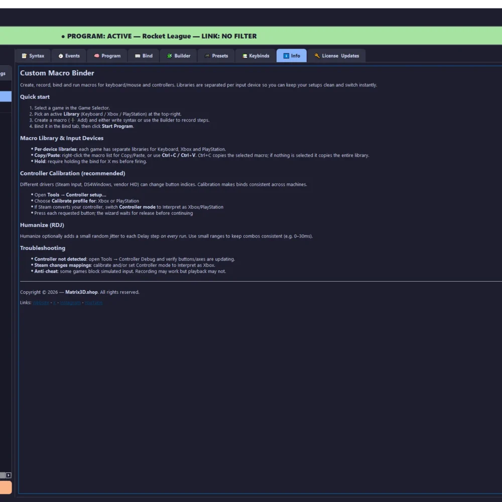 Custom Macro Binder – PRO (Lifetime License)Unlock unlimited access to Custom Macro Binder with a one-time purchase.Create…