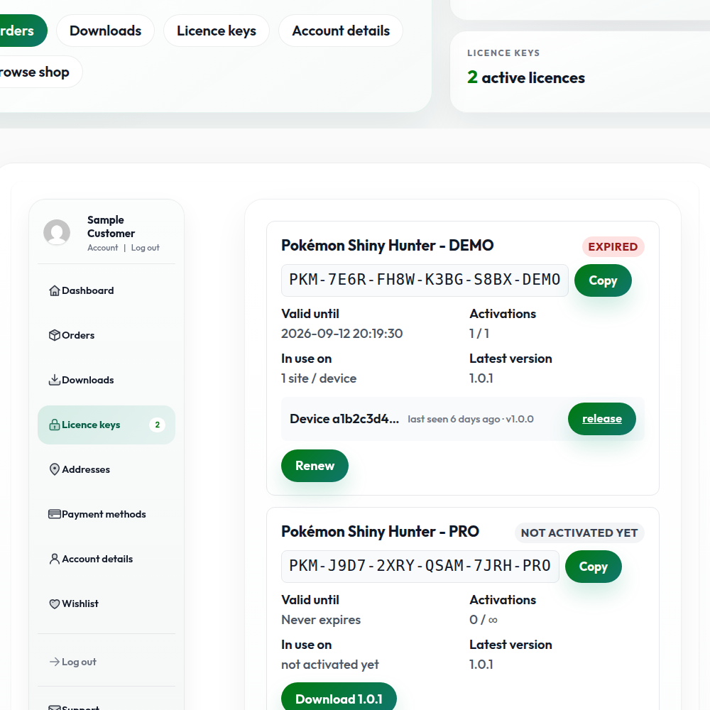 SLUM is a WooCommerce plugin that issues license keys when orders are paid.