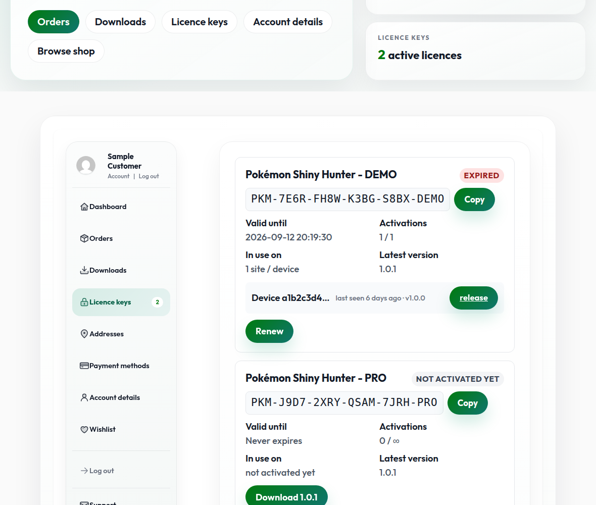 SLUM is a WooCommerce plugin that issues license keys when orders are paid.